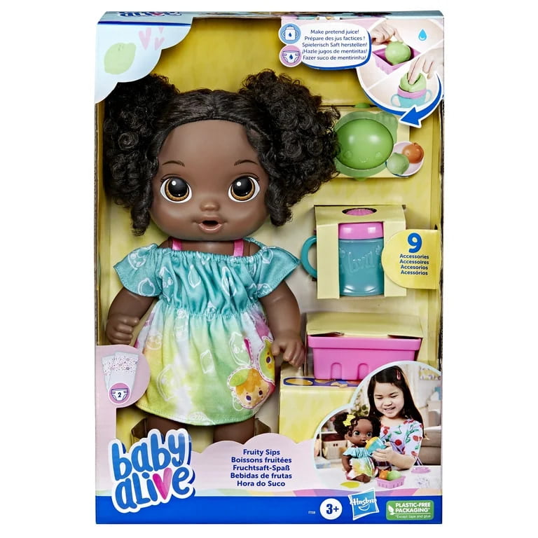 Baby Alive Fruity Sips Doll Lime Pretend Juicer Baby Doll Set